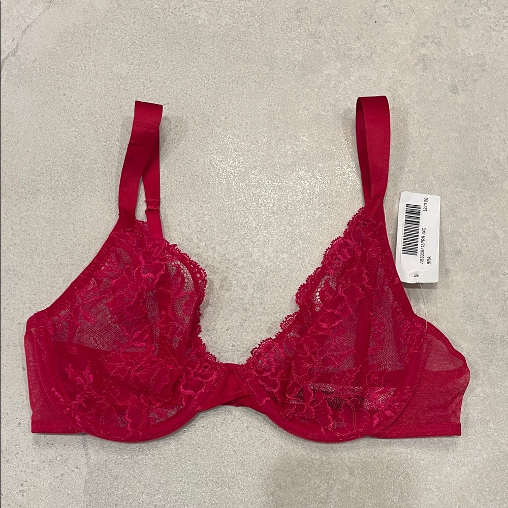 NWT Andres Sarda Elegant Red Lace Bra